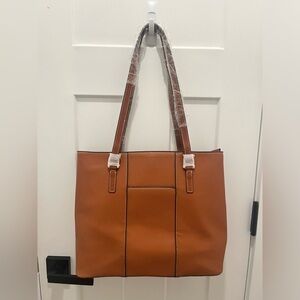 Brown Vegan Leather Shoulder Bag NWOT